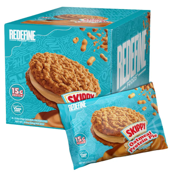 Redfine Foods Oatmeal Protein Pie Skippy Peanut Butter 8ct